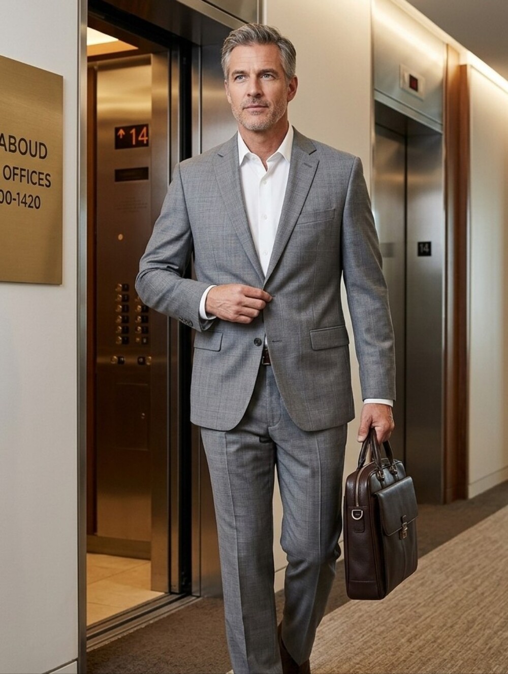 Joseph Abboud Solid Gray Luxe Mens Suit, 44L, 40W / 30L